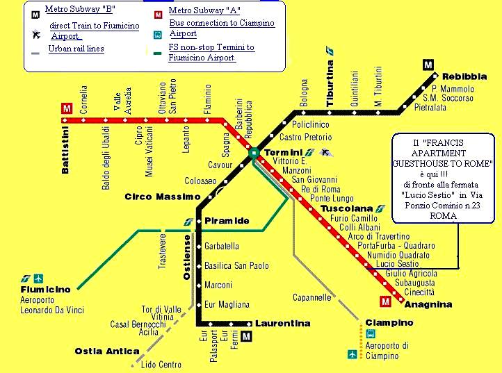 Collegamenti Roma Metro'A'e'B'e Aeroporti Fiumicino Ciampino